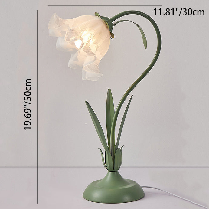 Traditionelle rustikale Blumen-Eisen-Acryl 1-Licht-Tischlampe für das Studium 