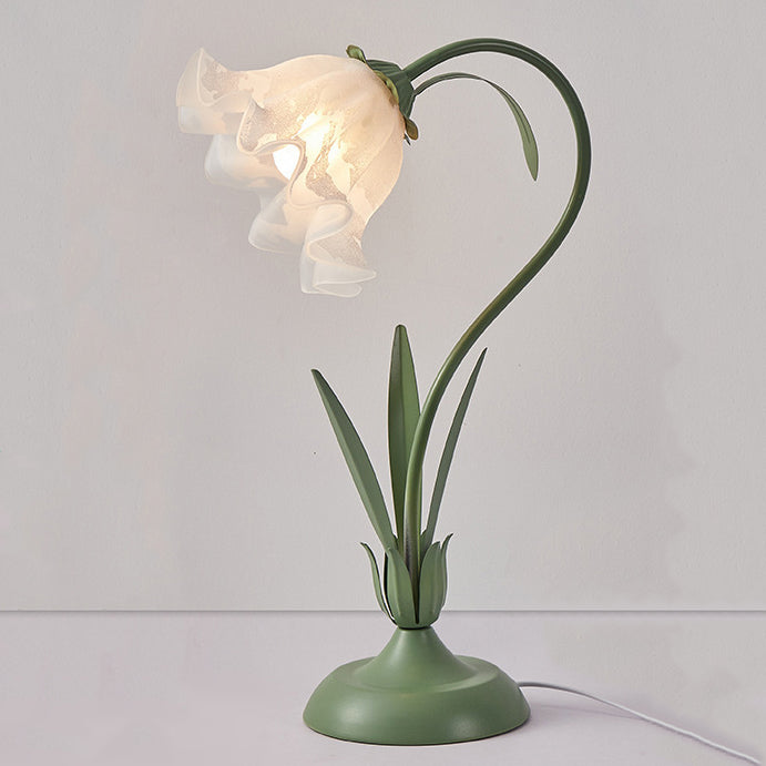 Traditionelle rustikale Blumen-Eisen-Acryl 1-Licht-Tischlampe für das Studium 