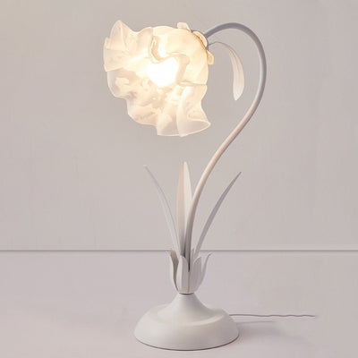 Traditionelle rustikale Blumen-Eisen-Acryl 1-Licht-Tischlampe für das Studium 