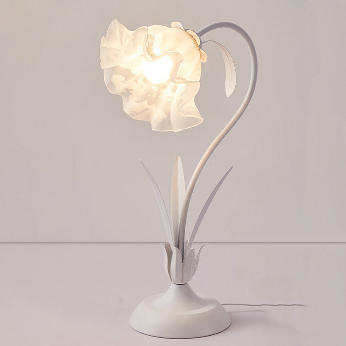Traditionelle rustikale Blumen-Eisen-Acryl 1-Licht-Tischlampe für das Studium 