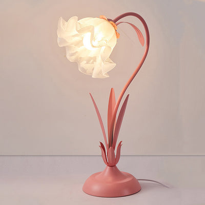 Traditionelle rustikale Blumen-Eisen-Acryl 1-Licht-Tischlampe für das Studium 