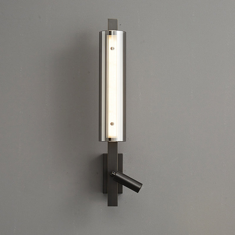 Contemporary Luxury Strip Copper Acrylic LED Wall Sconce Lamp For Bedroom