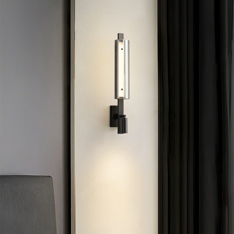 Contemporary Luxury Strip Copper Acrylic LED Wall Sconce Lamp For Bedroom