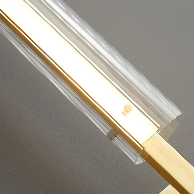 Contemporary Luxury Strip Copper Acrylic LED Wall Sconce Lamp For Bedroom