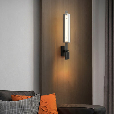 Contemporary Luxury Strip Copper Acrylic LED Wall Sconce Lamp For Bedroom