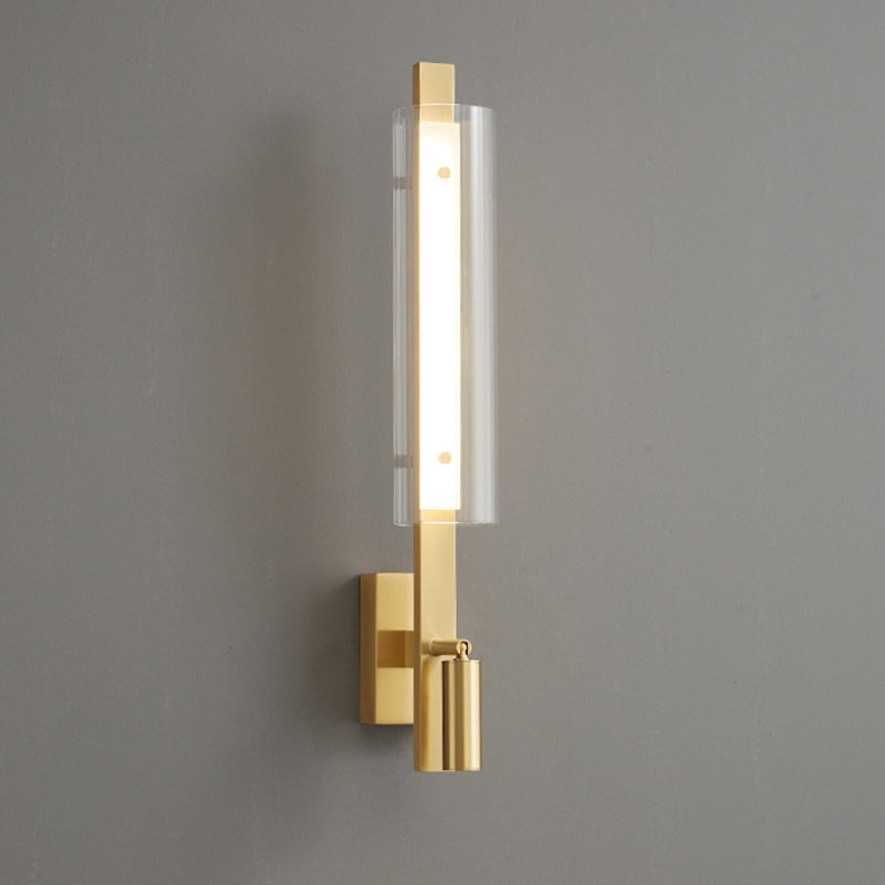 Contemporary Luxury Strip Copper Acrylic LED Wall Sconce Lamp For Bedroom