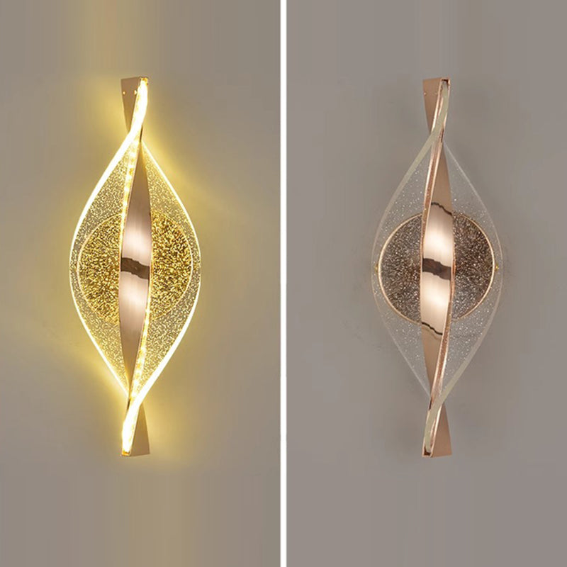 مصباح حائط بتصميم حلزوني فاخر عصري مصنوع من الأكريليك والحديد مع إضاءة LED لغرفة النوم 