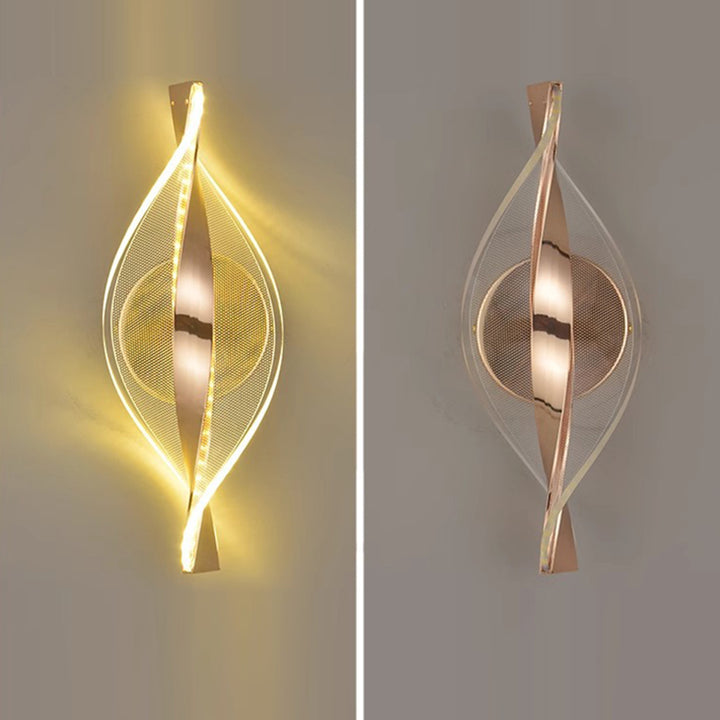 مصباح حائط بتصميم حلزوني فاخر عصري مصنوع من الأكريليك والحديد مع إضاءة LED لغرفة النوم 