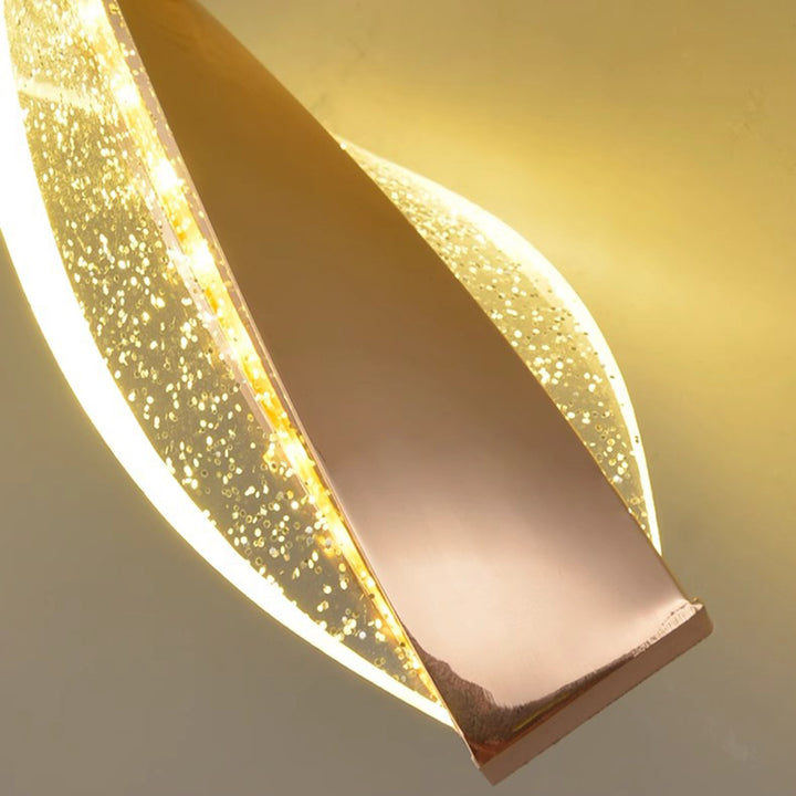 مصباح حائط بتصميم حلزوني فاخر عصري مصنوع من الأكريليك والحديد مع إضاءة LED لغرفة النوم 