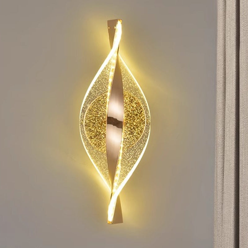 مصباح حائط بتصميم حلزوني فاخر عصري مصنوع من الأكريليك والحديد مع إضاءة LED لغرفة النوم 