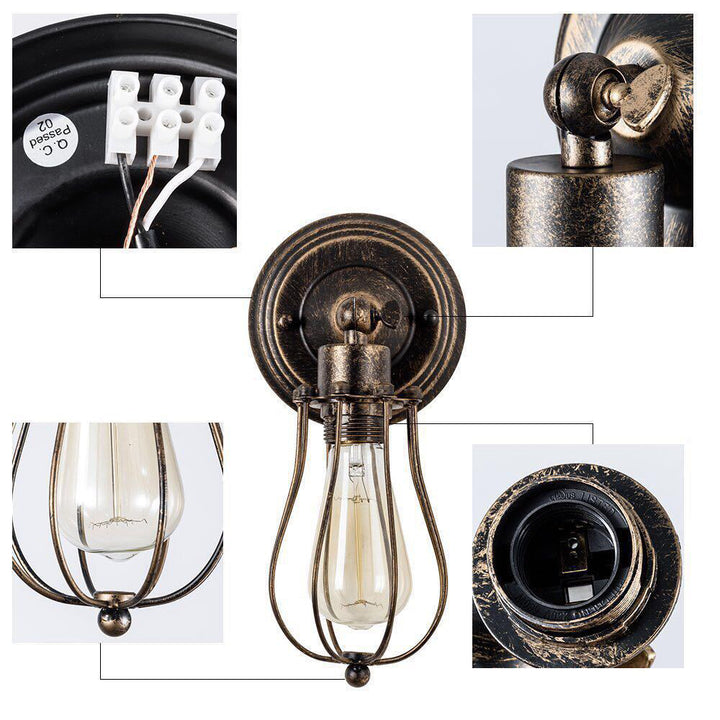 Contemporáneo Industrial Tapa de Olla de Hierro Lámpara de Aplique de Pared de 1 Luz Para Comedor 