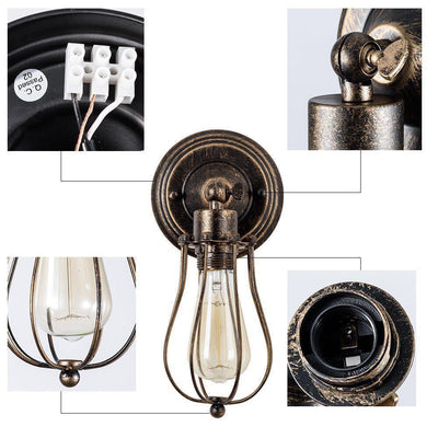 Lampe murale 1 lumière en fer avec couvercle de pot industriel contemporain pour salle à manger 