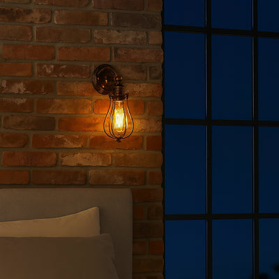 Lampe murale 1 lumière en fer avec couvercle de pot industriel contemporain pour salle à manger 