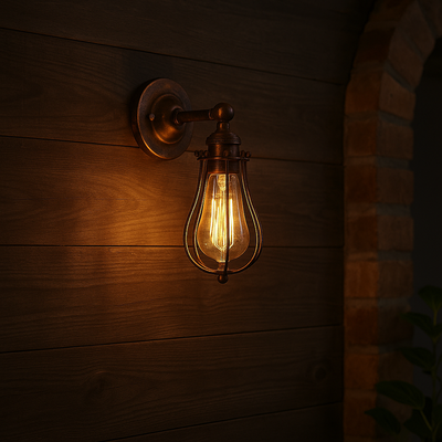 Lampe murale 1 lumière en fer avec couvercle de pot industriel contemporain pour salle à manger 