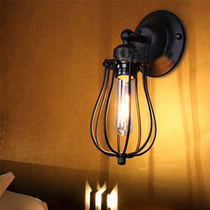 Contemporáneo Industrial Tapa de Olla de Hierro Lámpara de Aplique de Pared de 1 Luz Para Comedor 