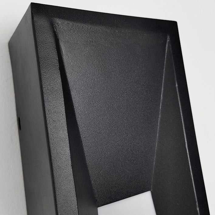 Moderne minimalistische wasserdichte rechteckige Edelstahl-Acryl-LED-Außenwandleuchte für den Garten 