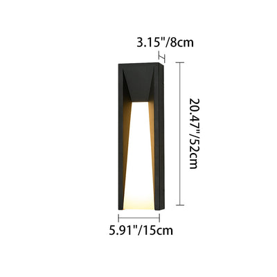 Moderne minimalistische wasserdichte rechteckige Edelstahl-Acryl-LED-Außenwandleuchte für den Garten 