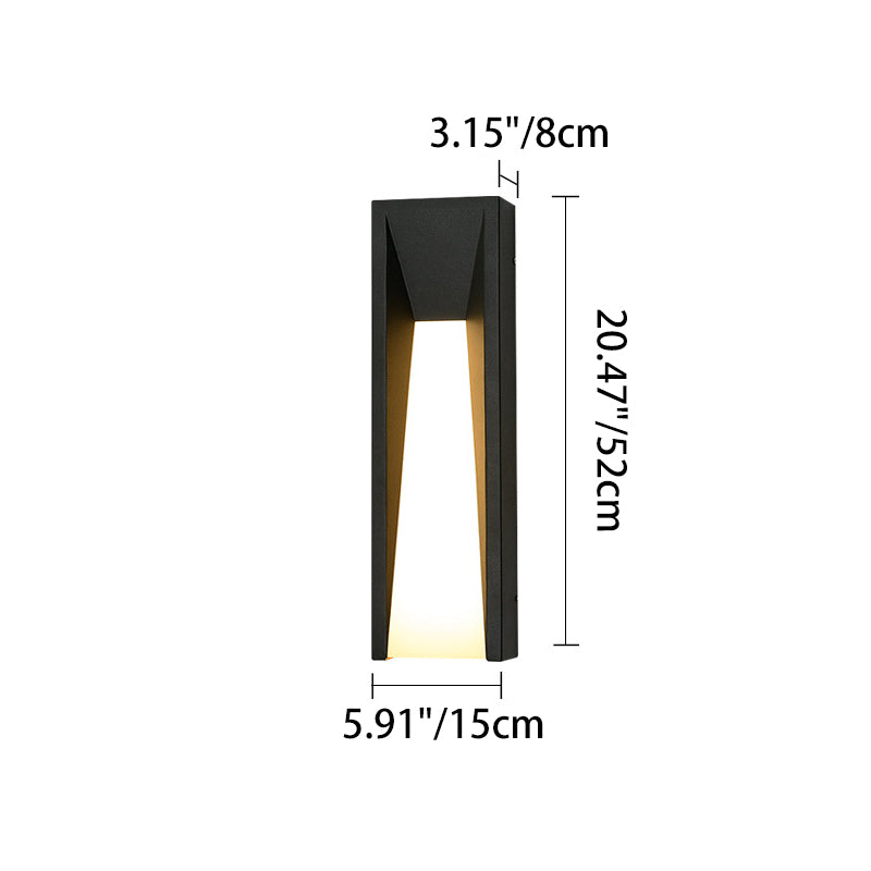 Moderne minimalistische wasserdichte rechteckige Edelstahl-Acryl-LED-Außenwandleuchte für den Garten 