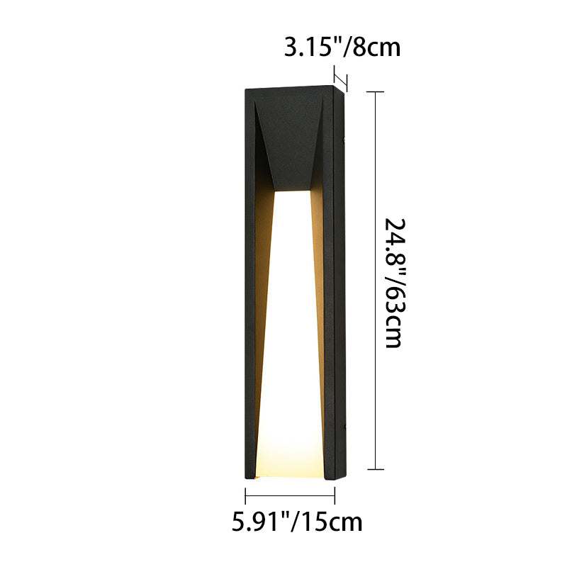 Moderne minimalistische wasserdichte rechteckige Edelstahl-Acryl-LED-Außenwandleuchte für den Garten 