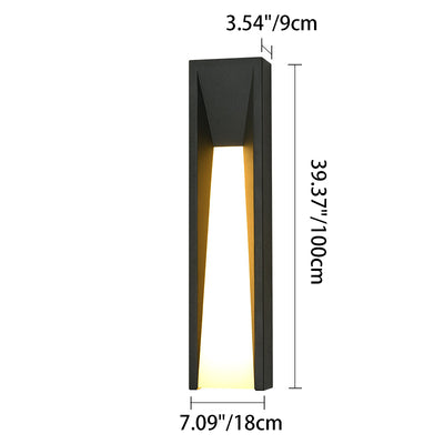 Moderne minimalistische wasserdichte rechteckige Edelstahl-Acryl-LED-Außenwandleuchte für den Garten 