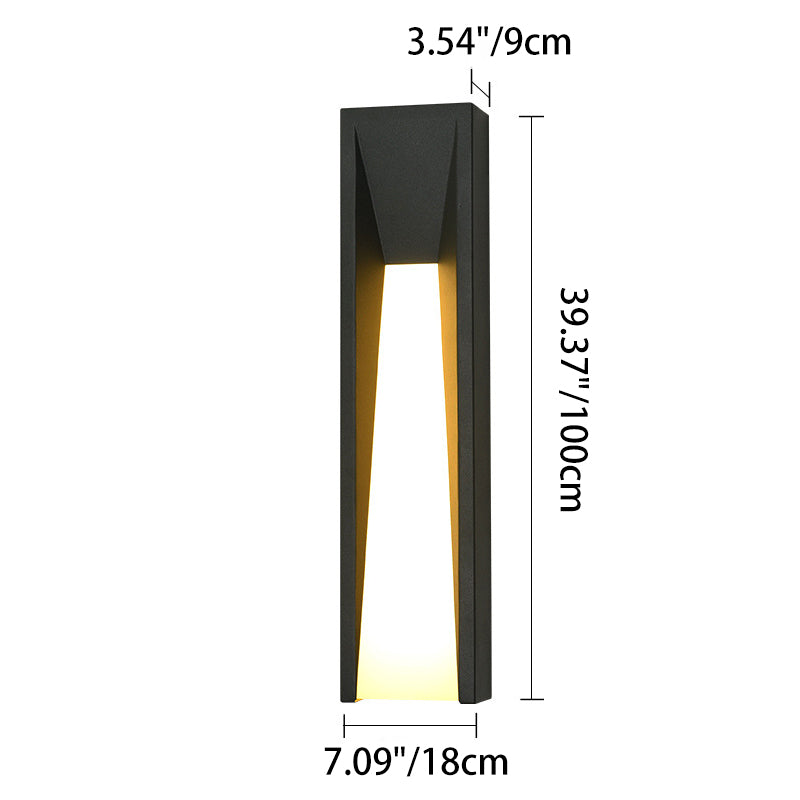 Moderne minimalistische wasserdichte rechteckige Edelstahl-Acryl-LED-Außenwandleuchte für den Garten 