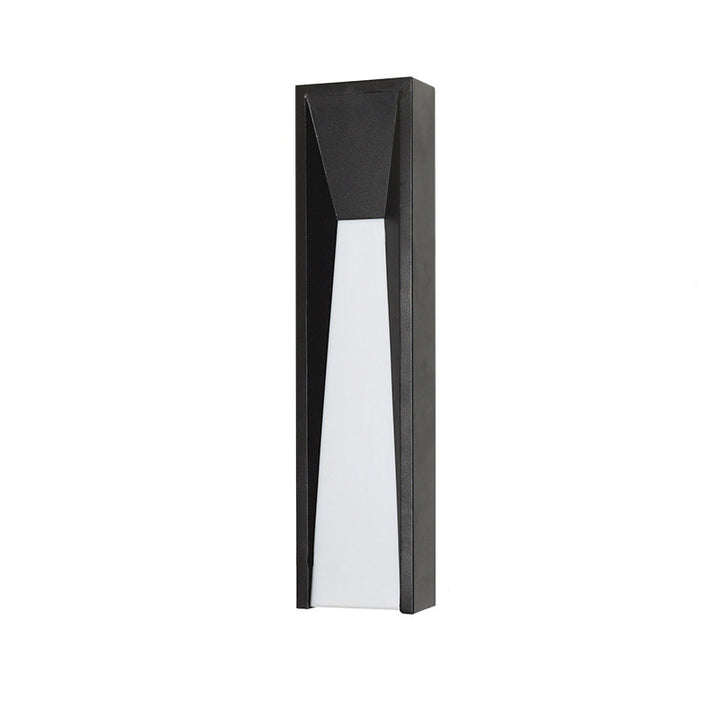 Moderne minimalistische wasserdichte rechteckige Edelstahl-Acryl-LED-Außenwandleuchte für den Garten 