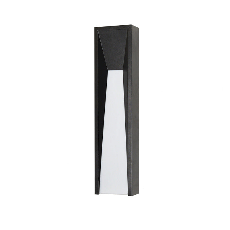 Moderne minimalistische wasserdichte rechteckige Edelstahl-Acryl-LED-Außenwandleuchte für den Garten 