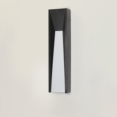 Moderne minimalistische wasserdichte rechteckige Edelstahl-Acryl-LED-Außenwandleuchte für den Garten 