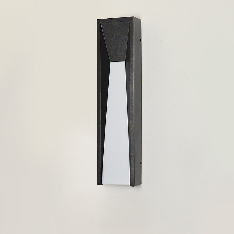 Moderne minimalistische wasserdichte rechteckige Edelstahl-Acryl-LED-Außenwandleuchte für den Garten 