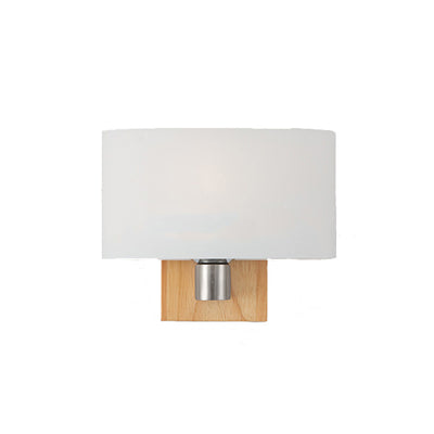 Lámpara Aplique de Pared de 1 Luz de Vidrio y Madera Rectangular Nórdica Contemporánea para Dormitorio 