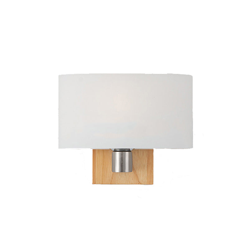 Lámpara Aplique de Pared de 1 Luz de Vidrio y Madera Rectangular Nórdica Contemporánea para Dormitorio 
