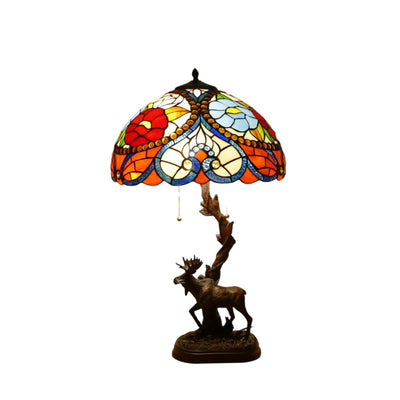 Traditionelle Tiffany-Hirschharzglas 1-Licht-Tischlampe für das Studium 
