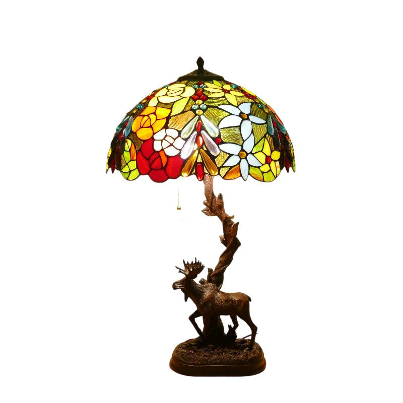 Traditionelle Tiffany-Hirschharzglas 1-Licht-Tischlampe für das Studium 