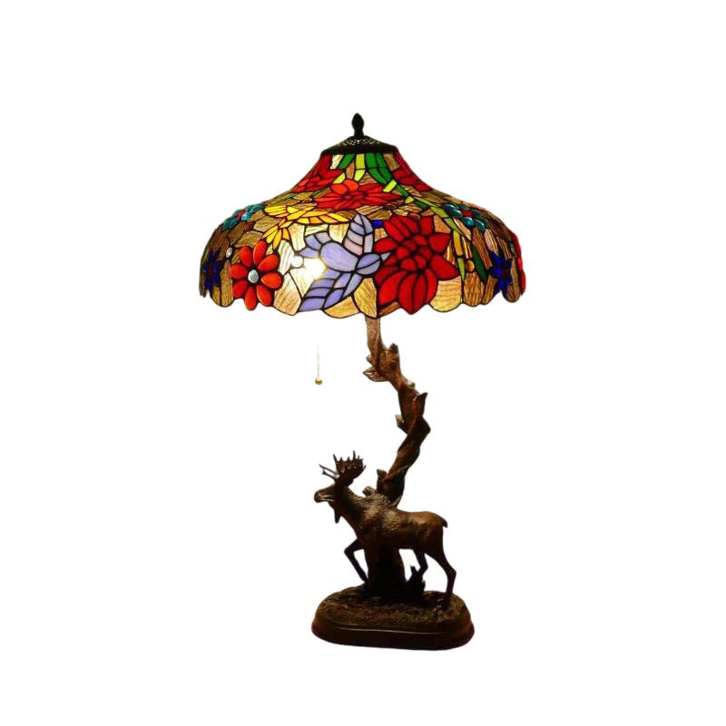 Traditionelle Tiffany-Hirschharzglas 1-Licht-Tischlampe für das Studium 
