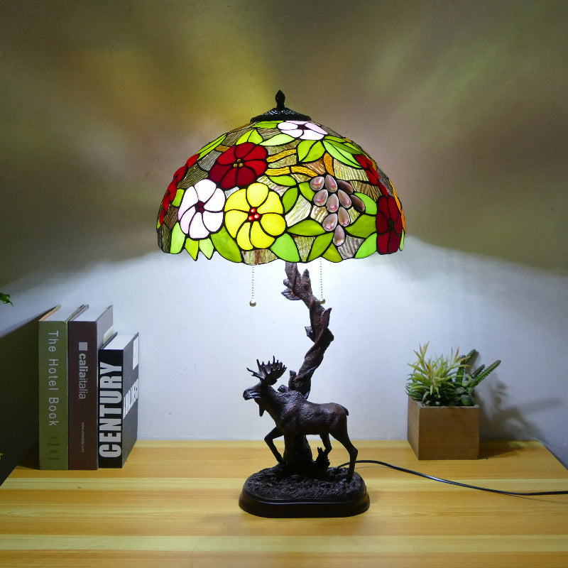 Traditionelle Tiffany-Hirschharzglas 1-Licht-Tischlampe für das Studium 