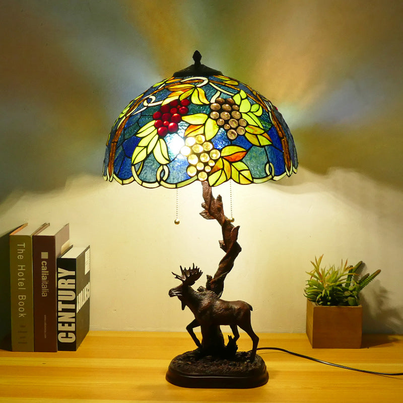 Traditionelle Tiffany-Hirschharzglas 1-Licht-Tischlampe für das Studium 