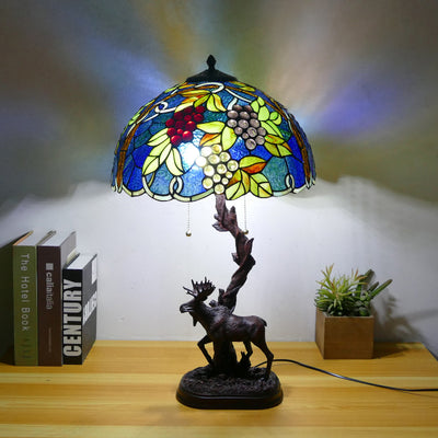 Traditionelle Tiffany-Hirschharzglas 1-Licht-Tischlampe für das Studium 