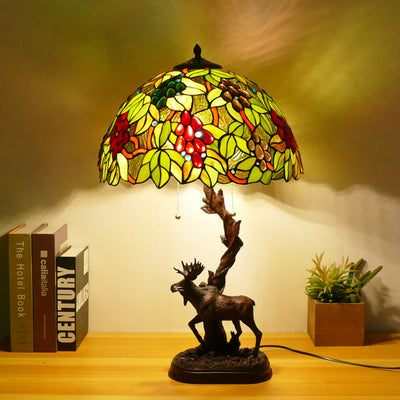 Traditionelle Tiffany-Hirschharzglas 1-Licht-Tischlampe für das Studium 