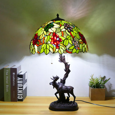 Traditionelle Tiffany-Hirschharzglas 1-Licht-Tischlampe für das Studium 