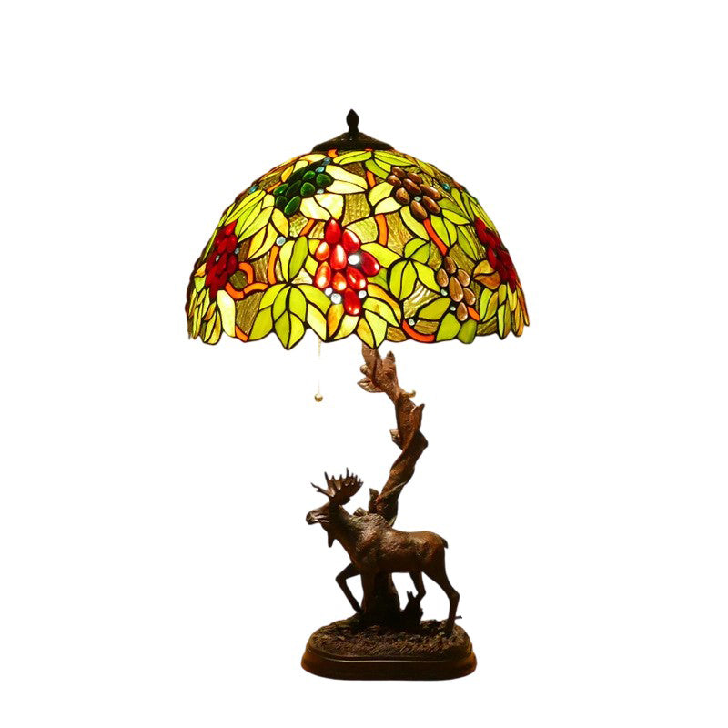 Traditionelle Tiffany-Hirschharzglas 1-Licht-Tischlampe für das Studium 