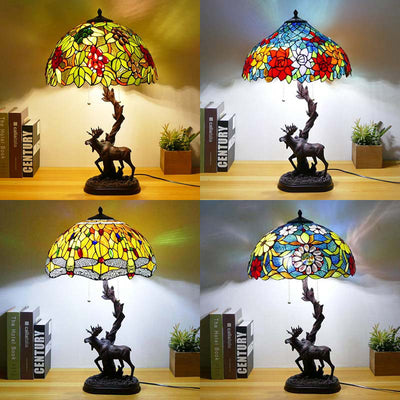 Traditionelle Tiffany-Hirschharzglas 1-Licht-Tischlampe für das Studium 