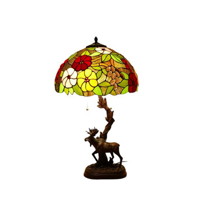 Traditionelle Tiffany-Hirschharzglas 1-Licht-Tischlampe für das Studium 