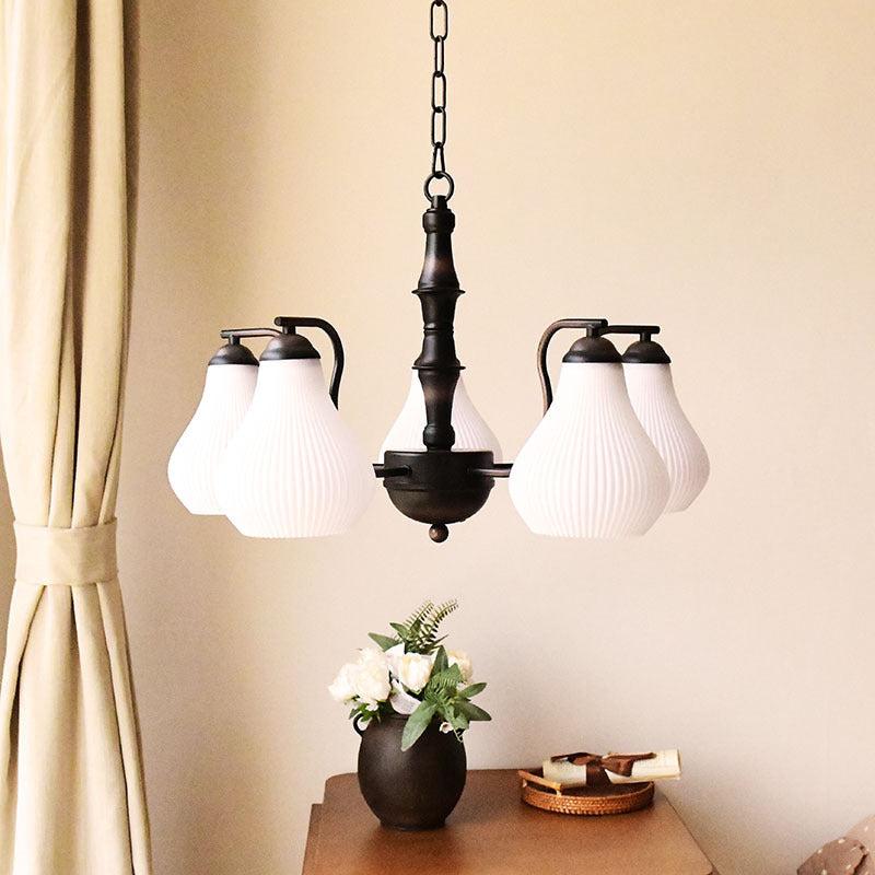 Traditional French Vase Iron PVC 3/5-Light Chandelier For Living Room