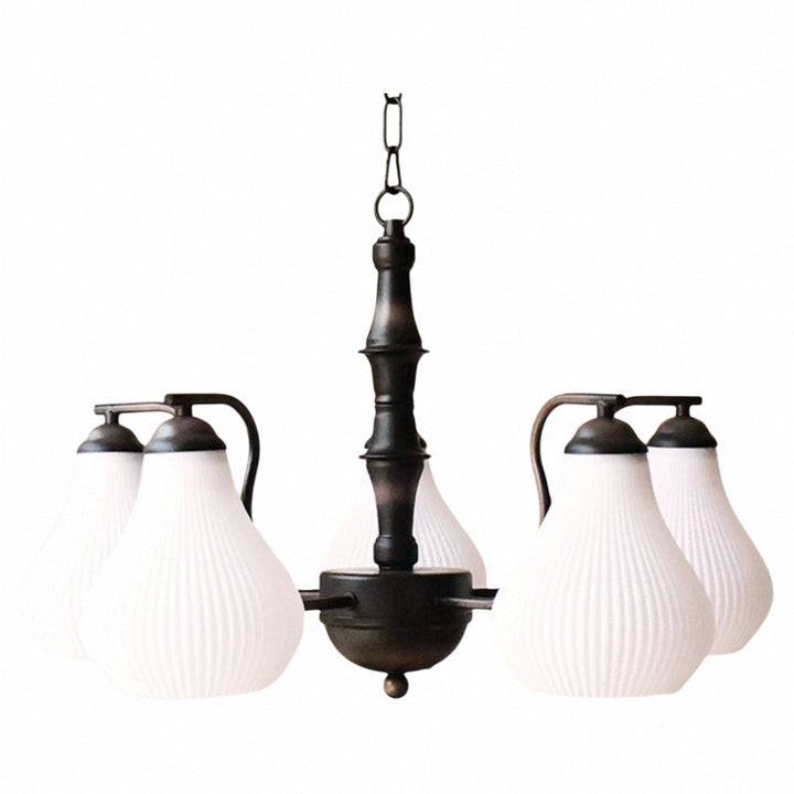 Traditional French Vase Iron PVC 3/5-Light Chandelier For Living Room