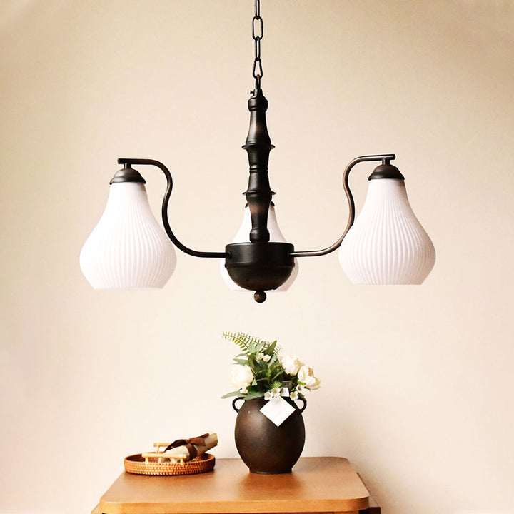 Traditional French Vase Iron PVC 3/5-Light Chandelier For Living Room
