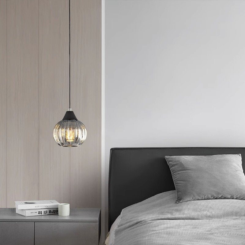 Modern Minimalist Pumpkin Iron Glass 1-Light Pendant Light For Living Room