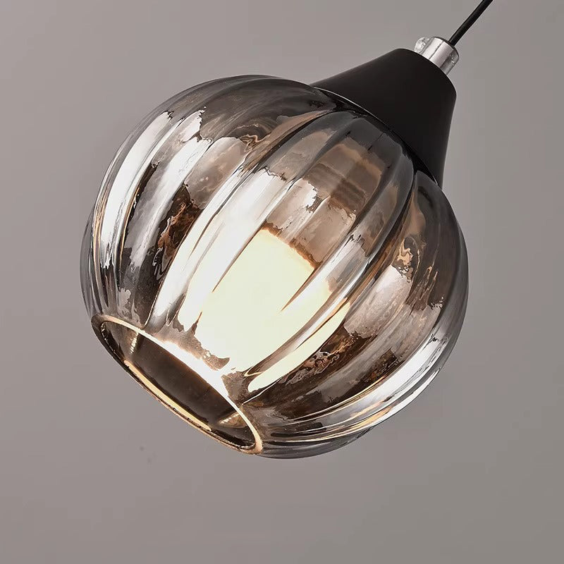 Modern Minimalist Pumpkin Iron Glass 1-Light Pendant Light For Living Room