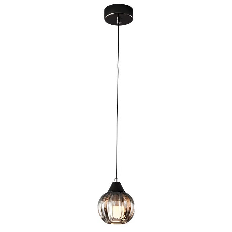 Modern Minimalist Pumpkin Iron Glass 1-Light Pendant Light For Living Room