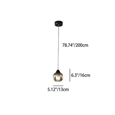 Modern Minimalist Pumpkin Iron Glass 1-Light Pendant Light For Living Room