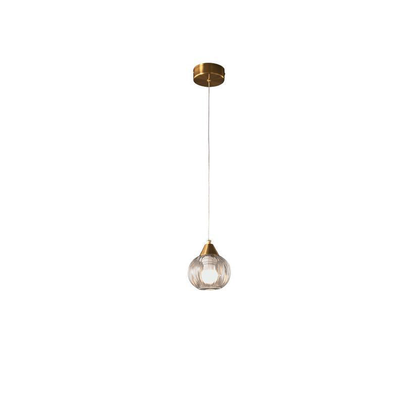 Modern Minimalist Pumpkin Iron Glass 1-Light Pendant Light For Living Room